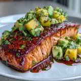 Baked Salmon Mango Avocado Salsa