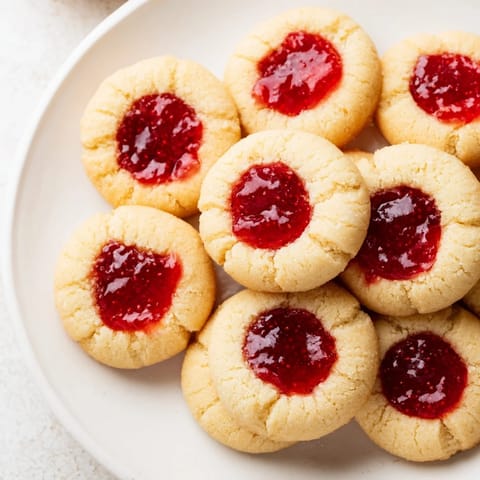 Classic Thumbprint Shortbread Cookies