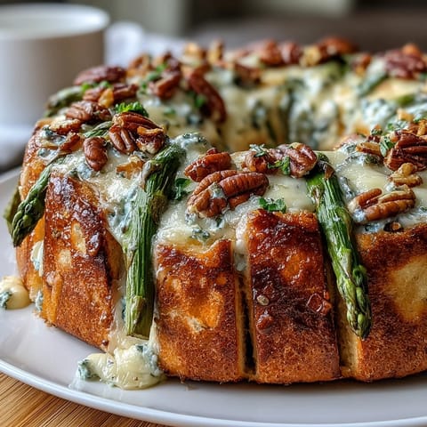Spring Asparagus Tart with Puff Pastry: a golden, flaky tart topped with tender asparagus, creamy cheese, and fresh herbs for a vibrant springtime appetizer.
