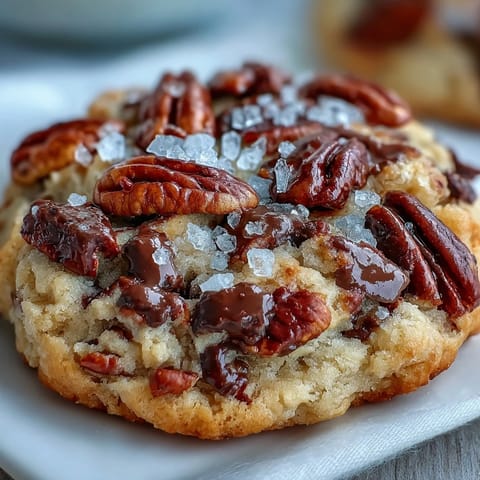 Soft and chewy butter pecan cookies with nutty brown butter, chopped pecans, and a sprinkle of sea salt for contrast.