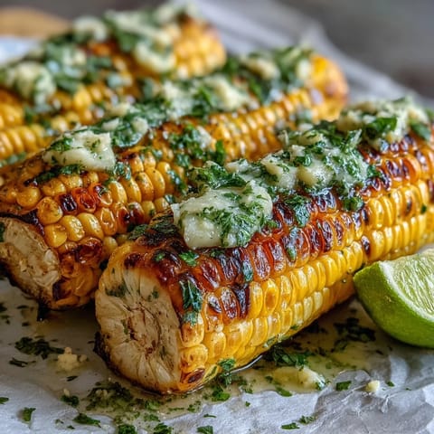 BBQ Corn in Foil with Herb Butter, juicy and sweet, grilled to perfection and topped with fragrant herb butter.