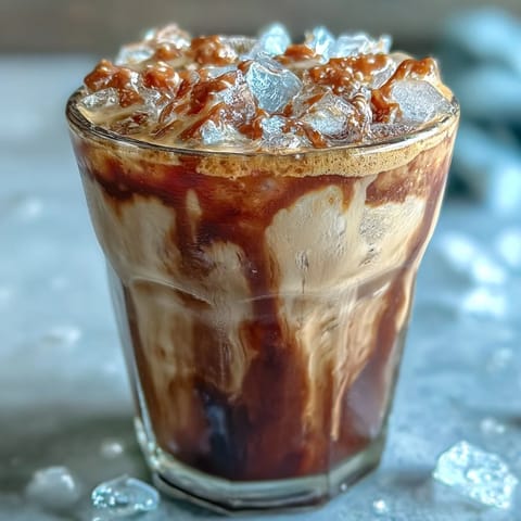 A creamy iced espresso shaken with brown sugar syrup and chilled oat milk for a refreshing homemade coffeehouse drink.