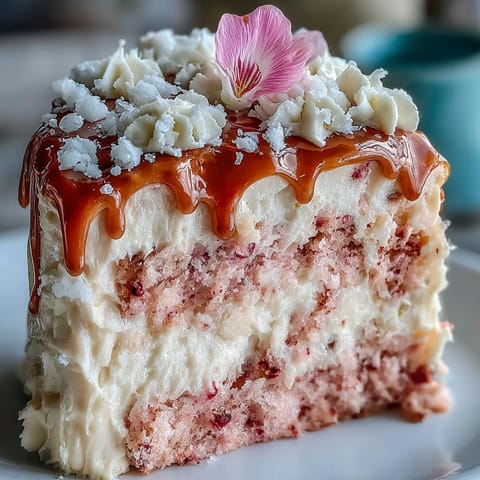 Bridal shower rosé velvet cake, elegantly draped with shimmering edible gold.