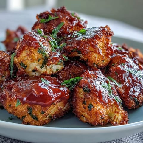 Smoky, oven-baked vegan BBQ cauliflower wings ready to be dipped in ranch.