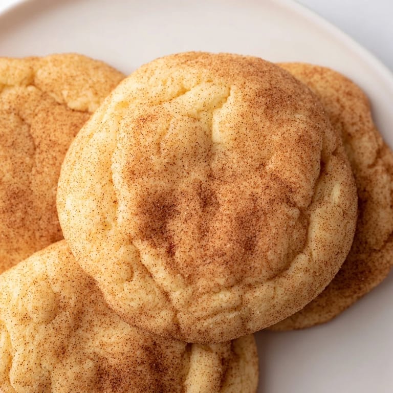 A close-up shot of soft, chewy Snickerdoodles coated in cinnamon sugar, ideal with coffee.