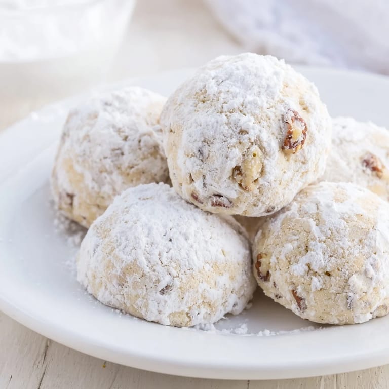 These buttery, pecan-filled Mexican Wedding Cookies dusted in snow-like powdered sugar look utterly delightful.