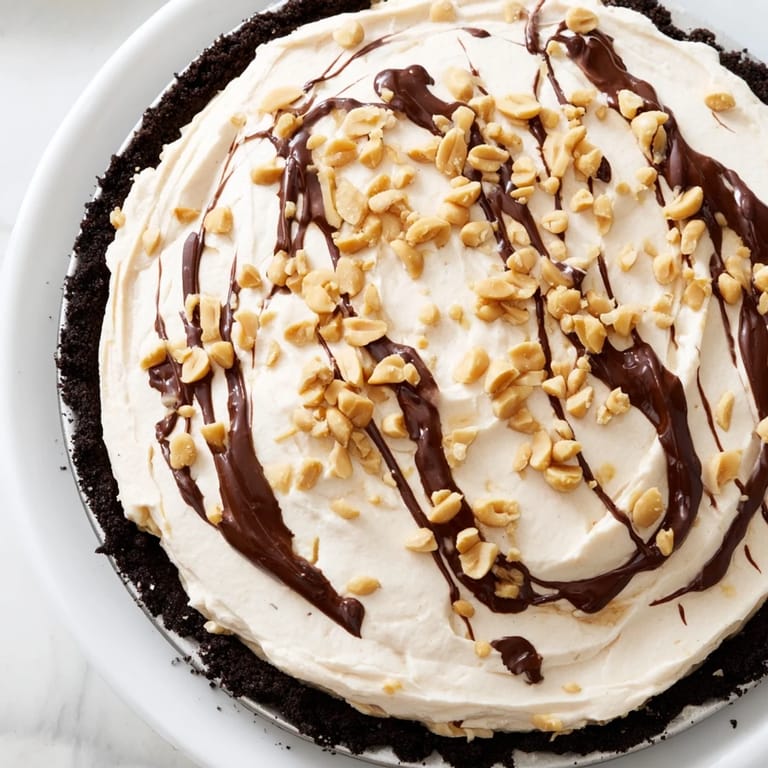 This homemade Peanut Butter Pie boasts a rich, luscious filling with a perfect chocolate cookie crust.