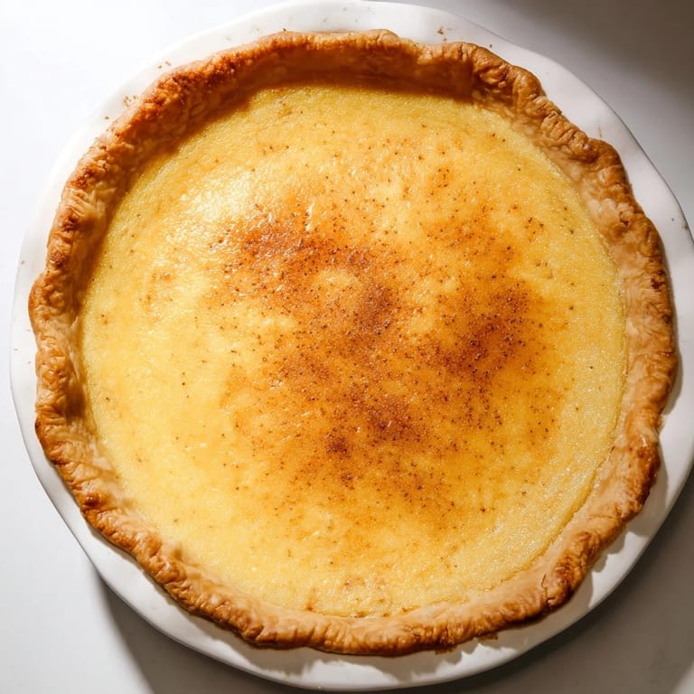 Tangy buttermilk pie glistening, with a flaky crust, perfect for any Southern comfort food craving.