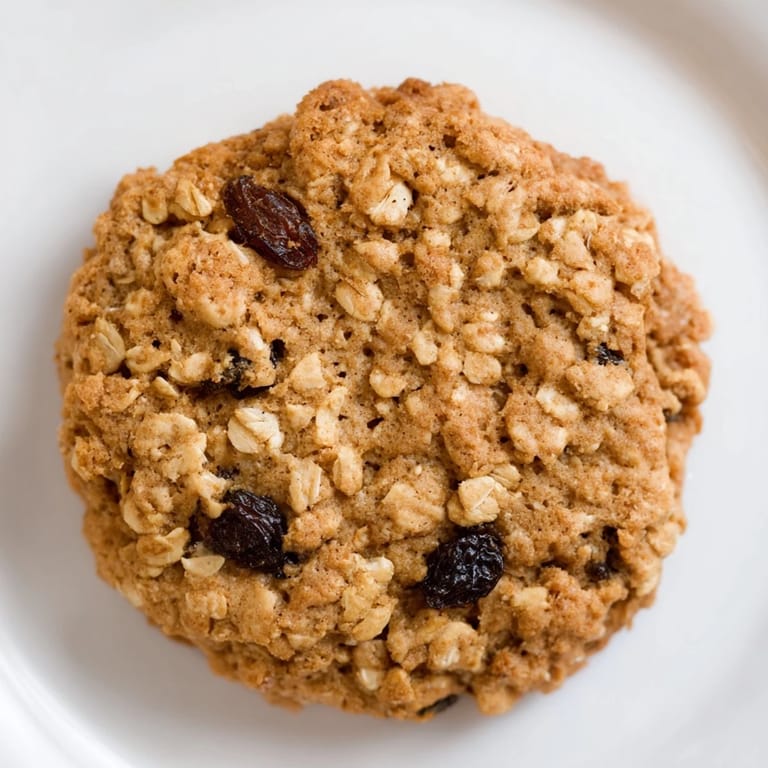 A close-up of Oatmeal Raisin Cookies, showcasing their soft, textured centers and warm spices.