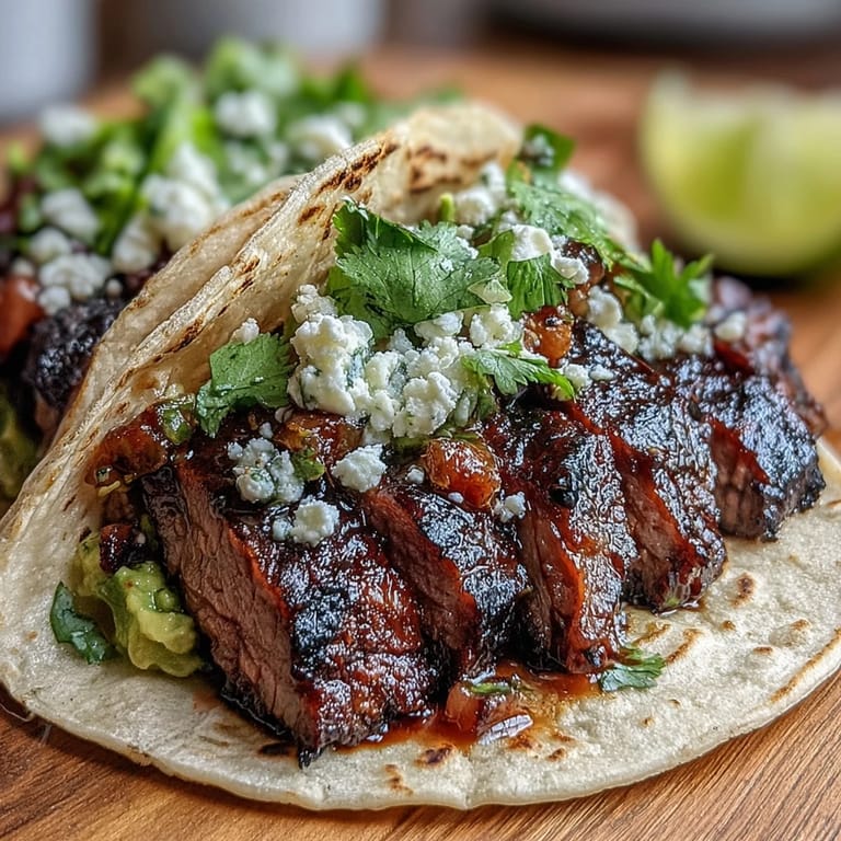 Interactive Cinco de Mayo carne asada taco bar featuring juicy steak slices, assorted salsas, guacamole, and cilantro for a customizable feast.