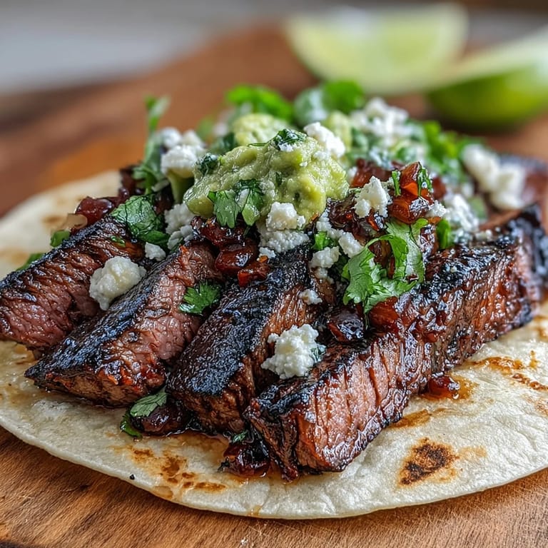 Colorful taco bar spread with grilled carne asada, crisp lettuce, diced tomatoes, crumbled queso fresco, and lime wedges for authentic Mexican flavor.  