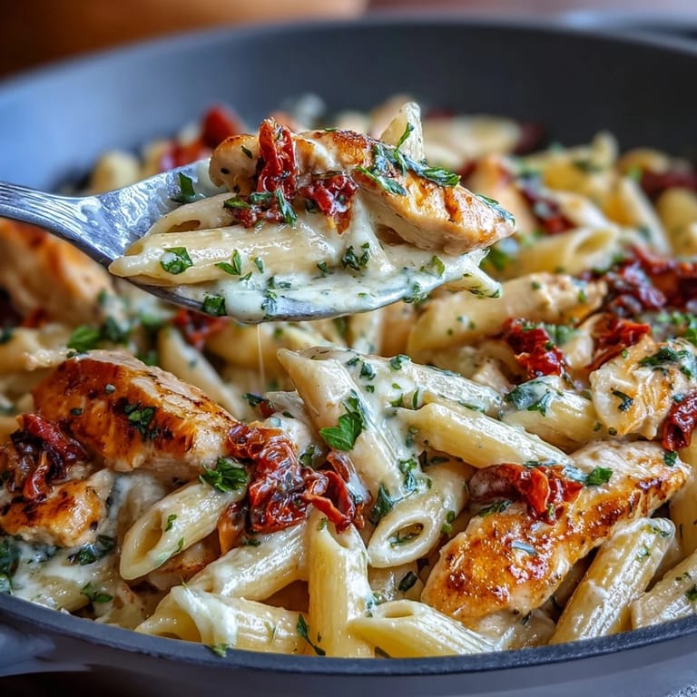 Viral Marry Me Chicken Pasta dish with tender chicken in rich parmesan sauce.