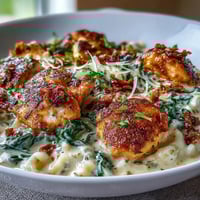 Creamy one-pot lemon orzo with tender chicken and fresh spinach, perfect for a bright spring dinner.